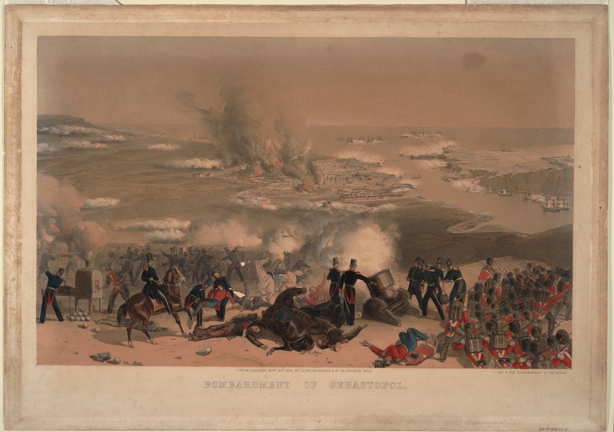 Bombardement van Sebastopol, 1854 door Unbekannt