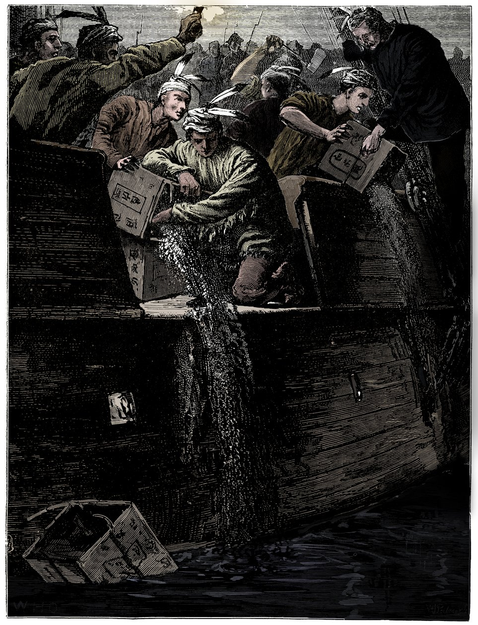 Boston Tea Party, 26 december 1773 door Unbekannt