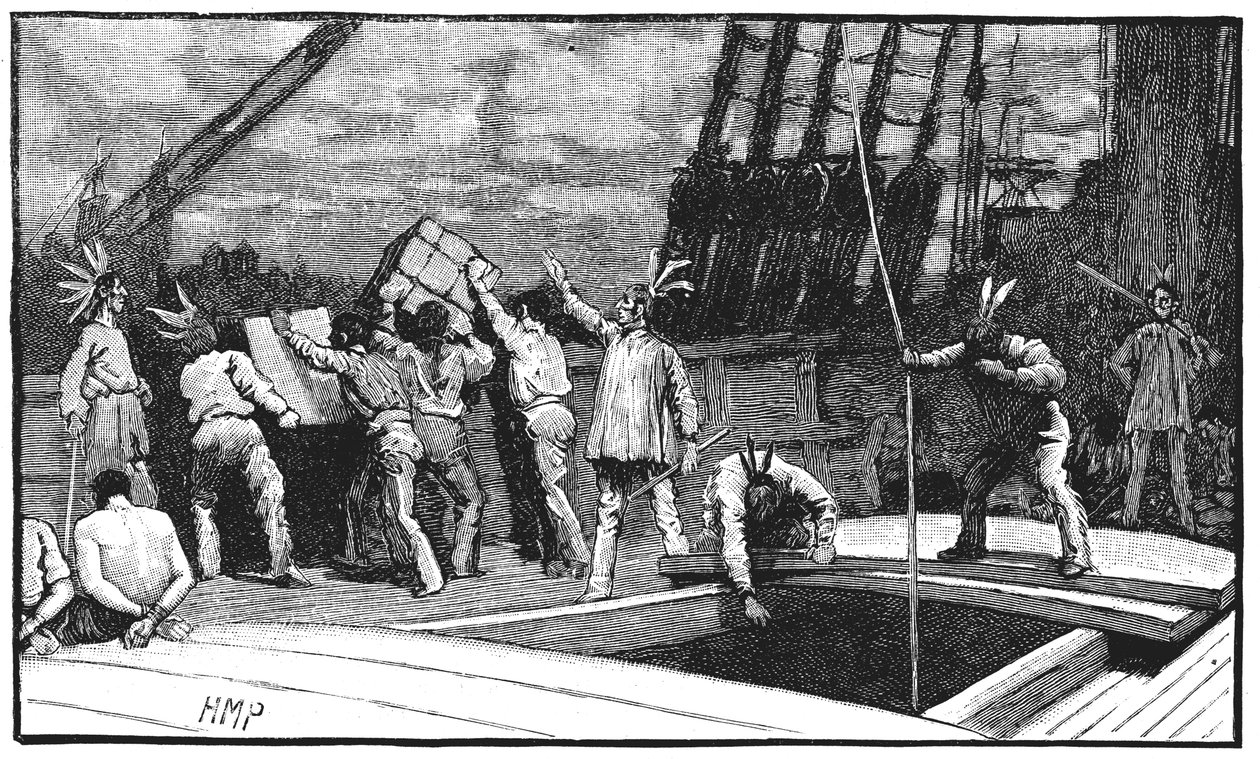 Boston Tea Party, 26 december 1773 door Unbekannt