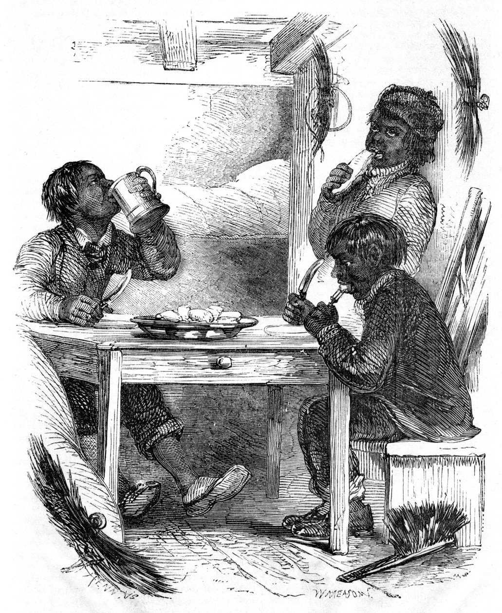 Schoorsteenvegersjongens die hun avondmaaltijd eten, 1861 door Unbekannt