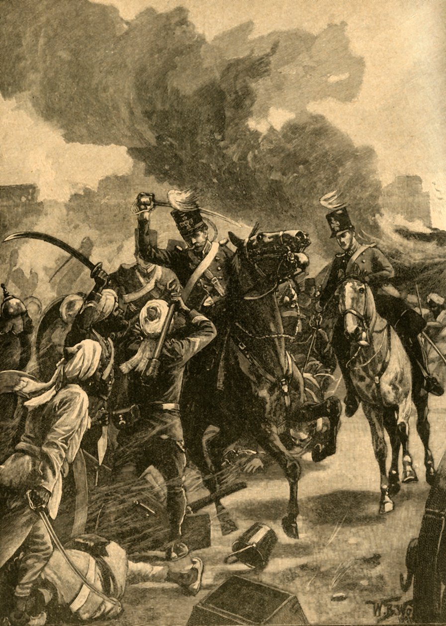 Britse generaal Joseph Thackwell bij de Slag bij Sobraon, Punjab, India, 1846 c1890 door Unbekannt