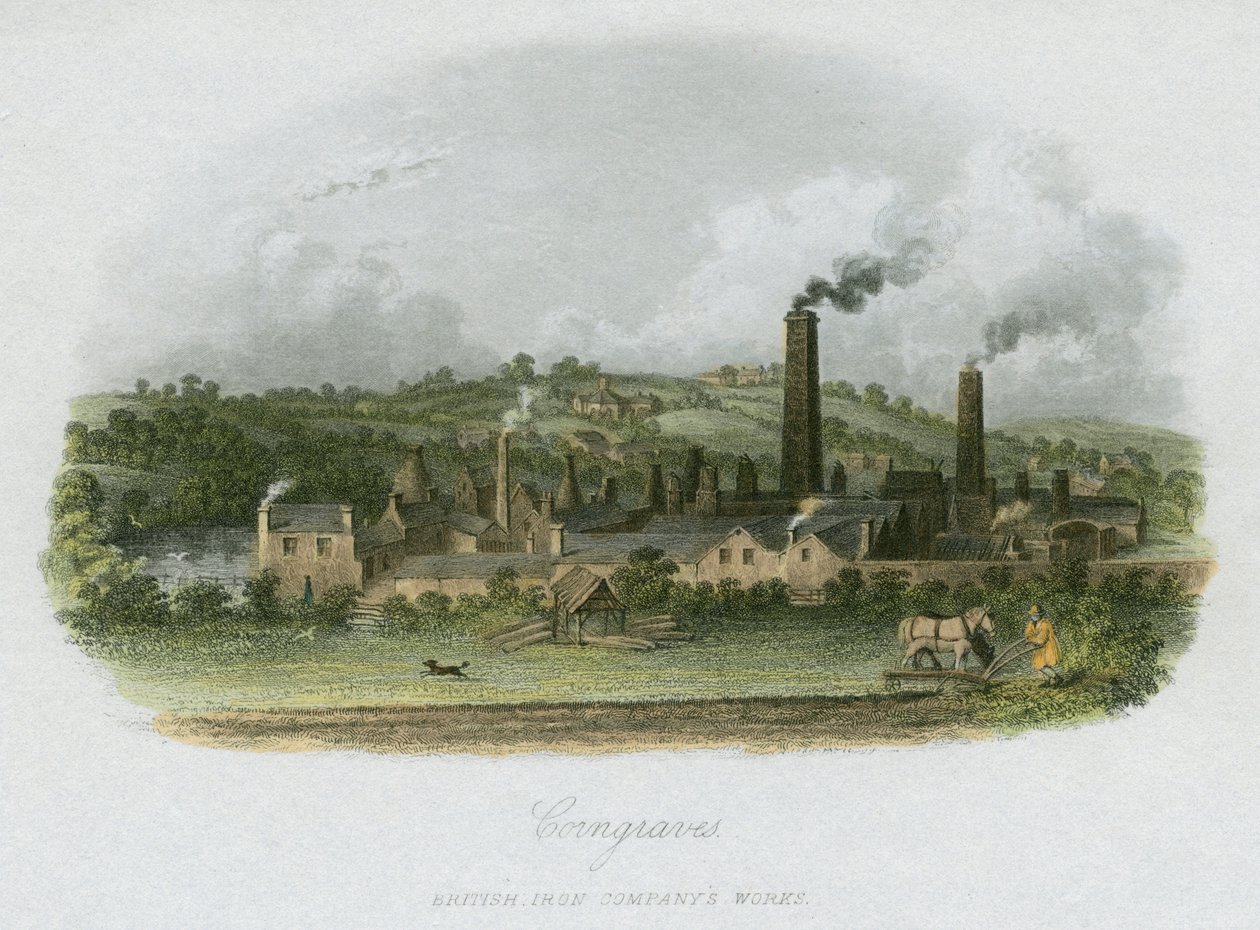 British Iron Companys Works bij Corngraves, nabij Halesowen, West Midlands, ca. 1835 door Unbekannt
