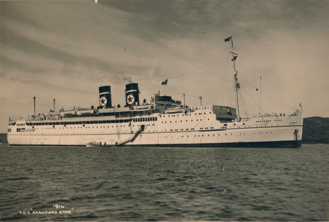 Brits passagiersschip SS Arandora Star van de Blue Star Line, 1936 door Unbekannt