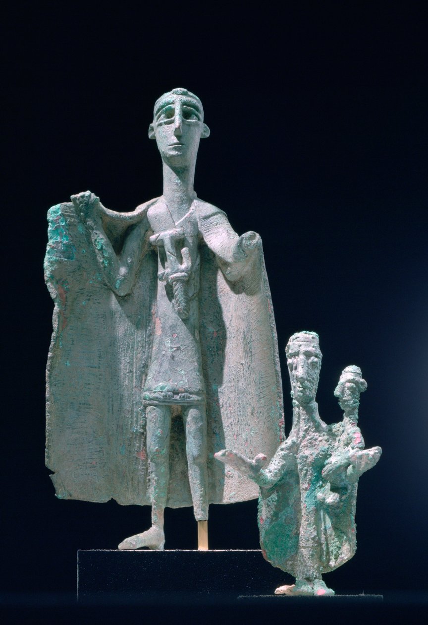 Bronzen moeder en kind beelden, Nuragische cultuur, Siniscola, Sardinië, 9e-6e eeuw v.Chr. door Unbekannt
