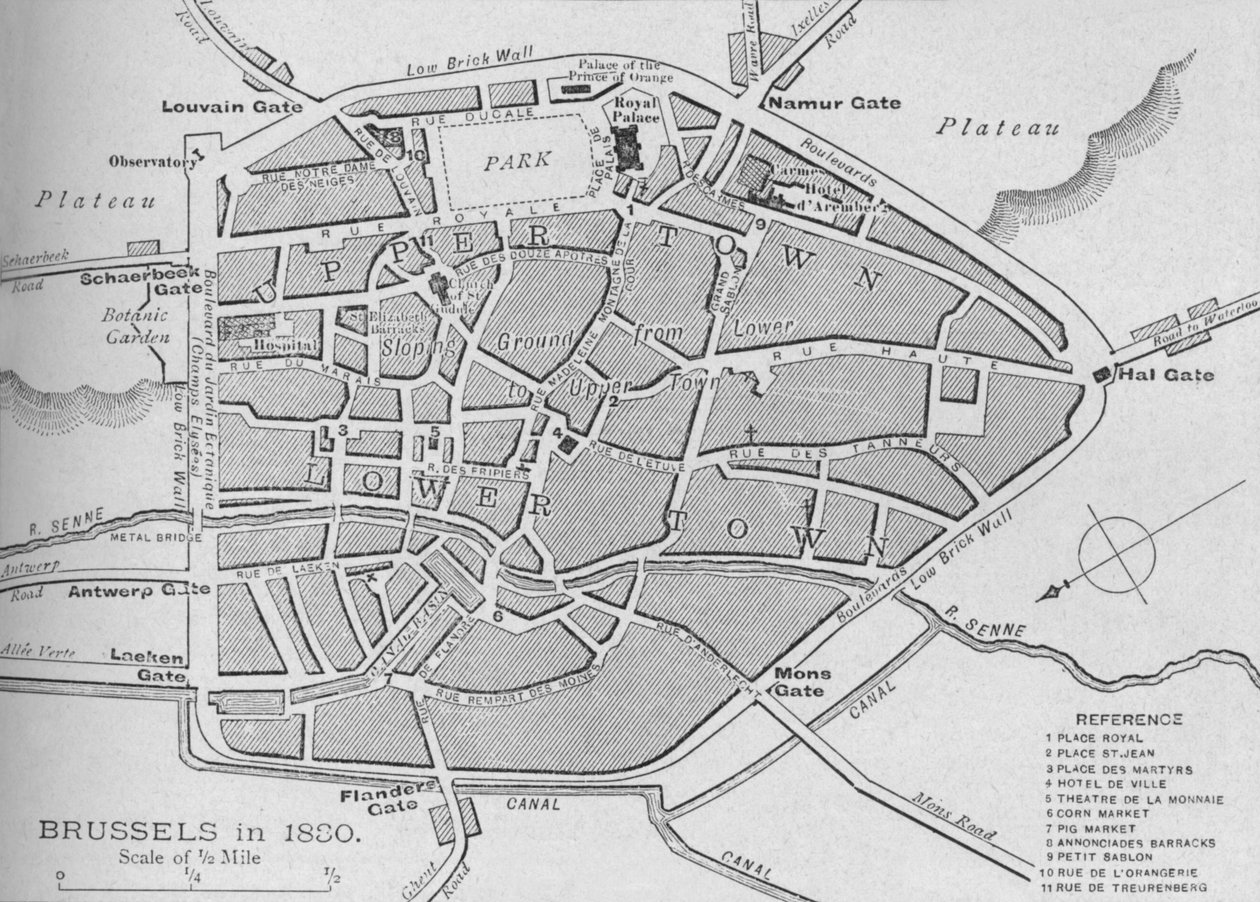 Brussel in 1830 - Plan, 1902 door Unbekannt