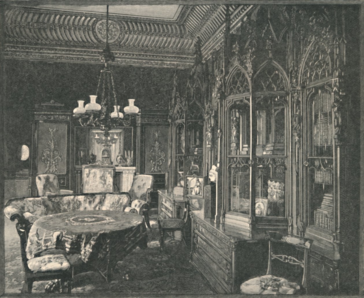 Buckingham Palace: De muziekzaal van de prins-gemaal, 1886 door Unbekannt