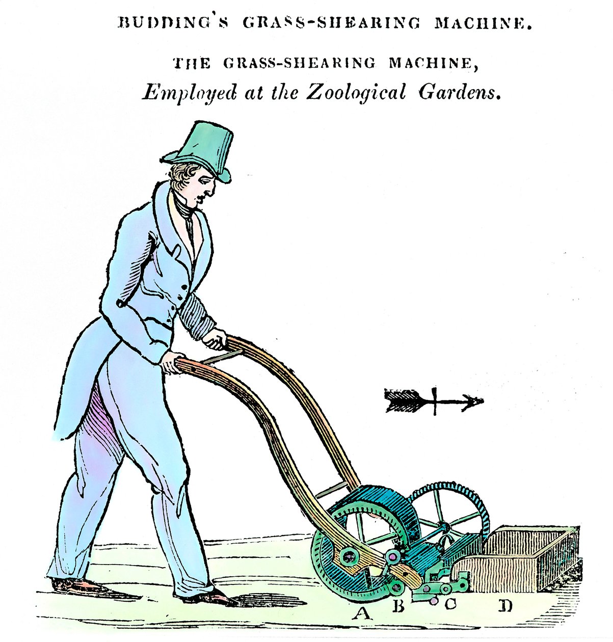 Buddings Gras-snijmachine, ca. 1832 door Unbekannt