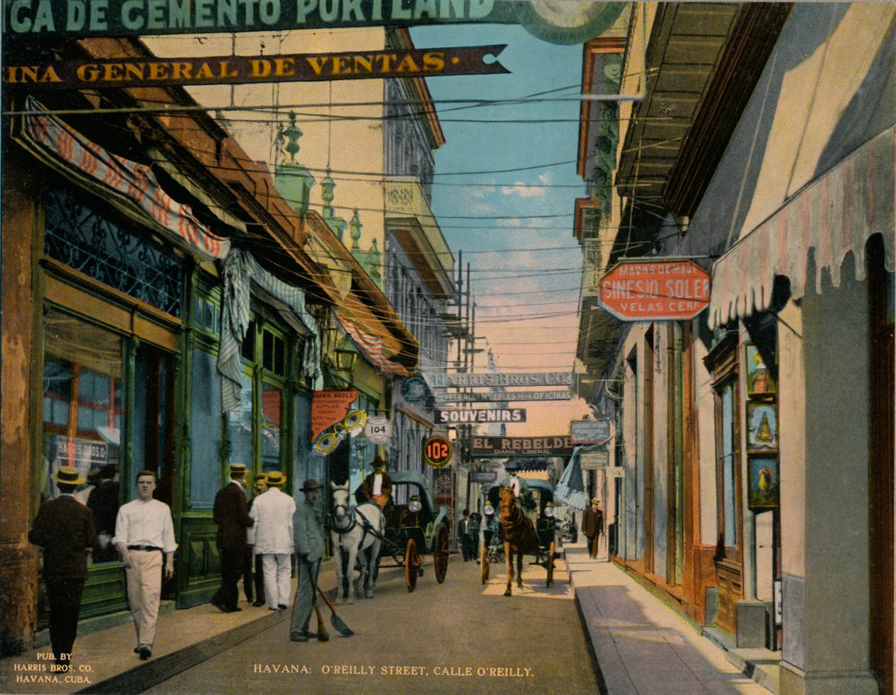 Calle OReilly, Havana, Cuba, ca. 1920 door Unbekannt