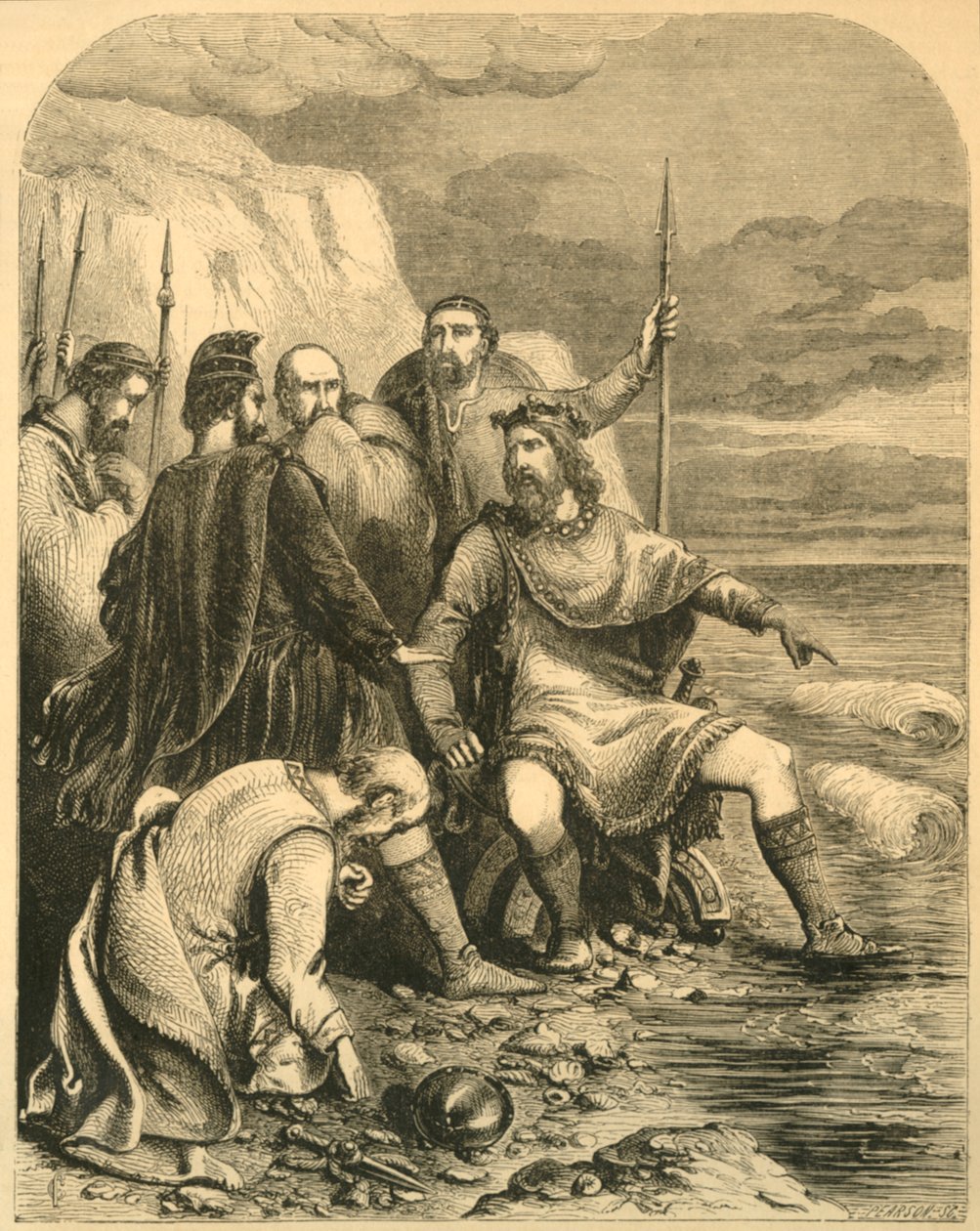 Canute Berispt de Vleierij van zijn Hovelingen door Unbekannt