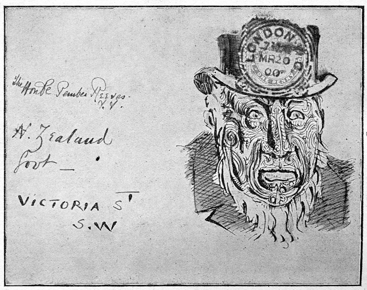 Cartoon die Boer-leider Paul Kruger als een Maori afbeeldt, 1900 door Unbekannt