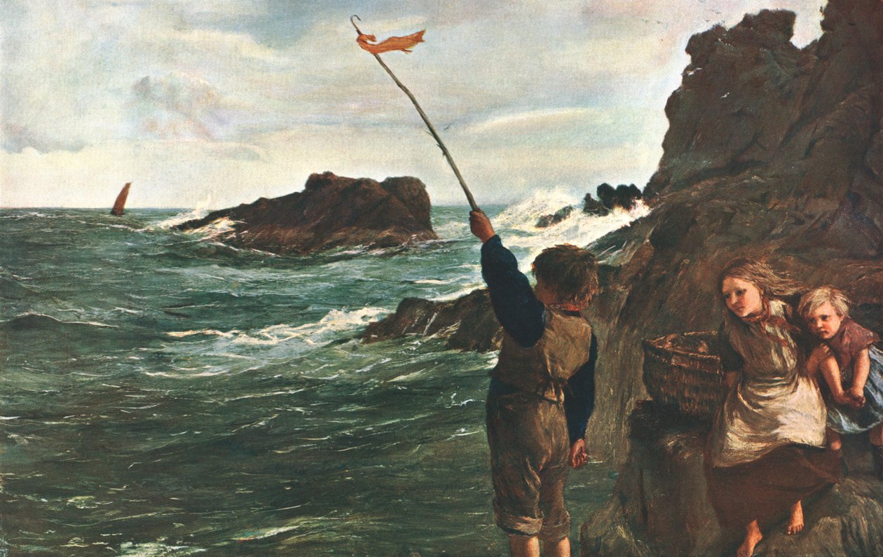 Gevangen door het Getij, c1869 door Unbekannt