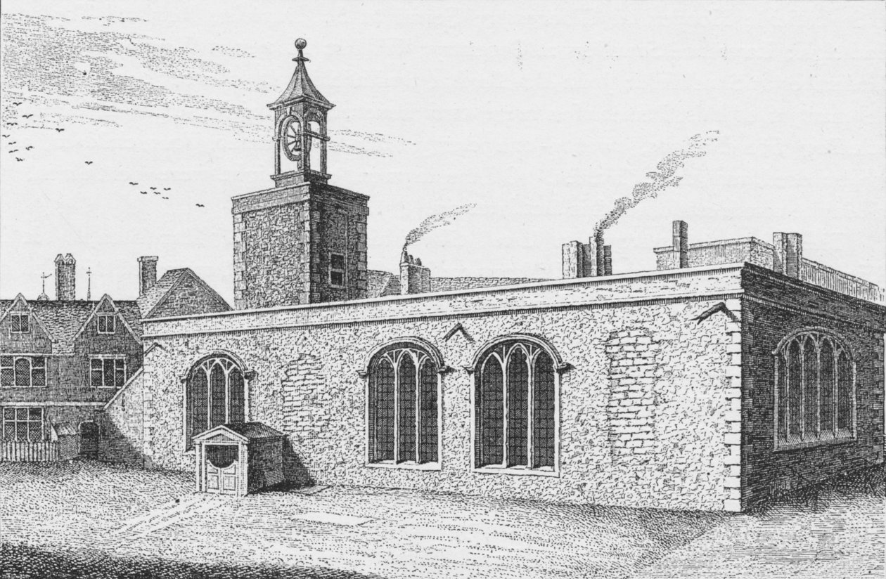 Kapel Royal van St Peter ad Vincula, met uitzicht op Tower Green, Londen door Unbekannt