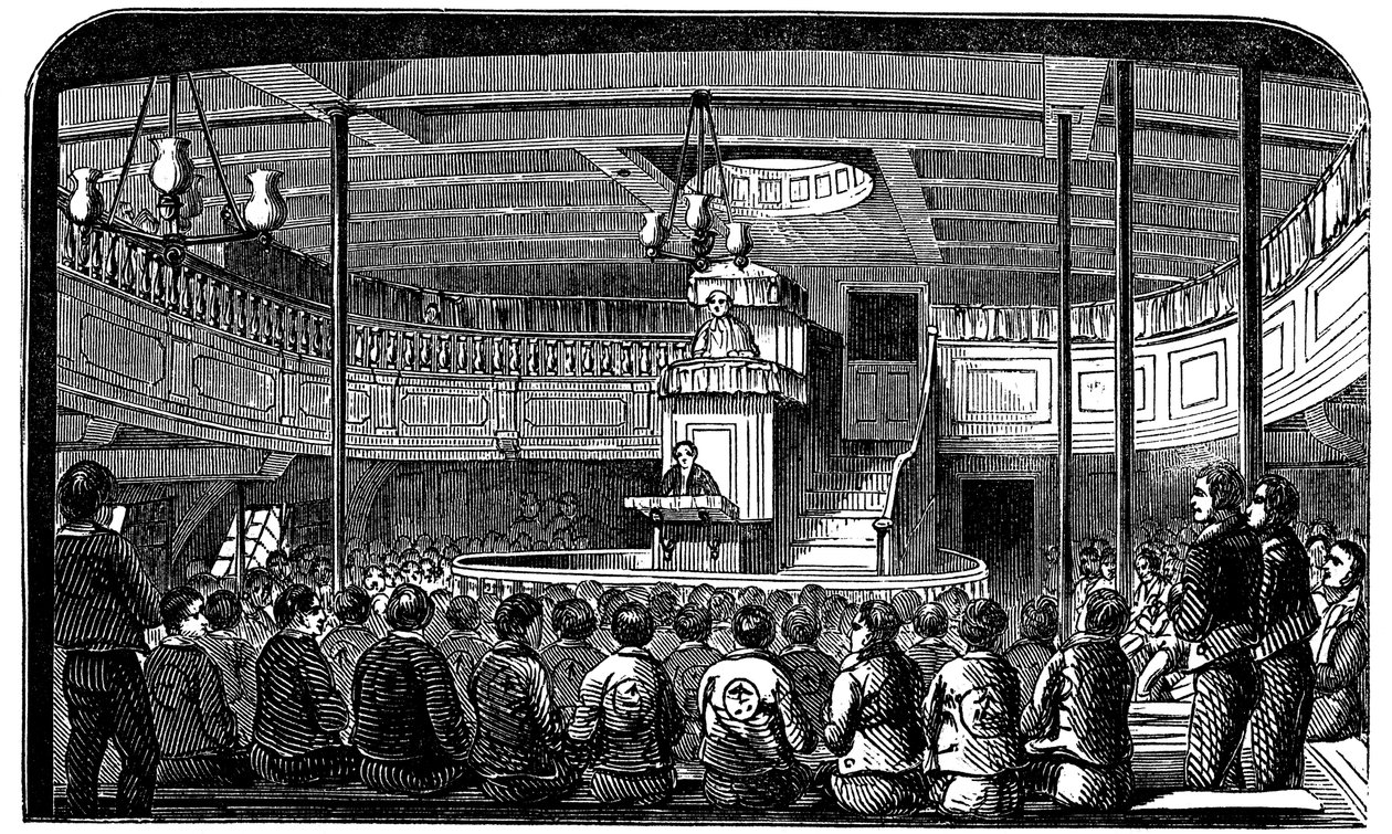 Kapel aan boord van de gevangenishulk Warrior in Woolwich, Londen, 1848 door Unbekannt