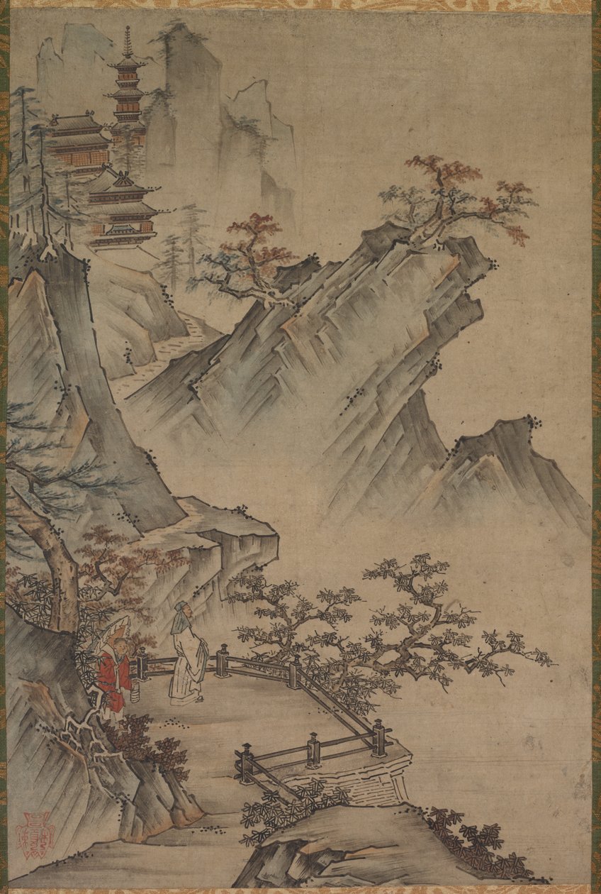Chinese Geletterde die een Vallei Bekijkt, mogelijk midden tot laat 1500s-1600s door Unbekannt