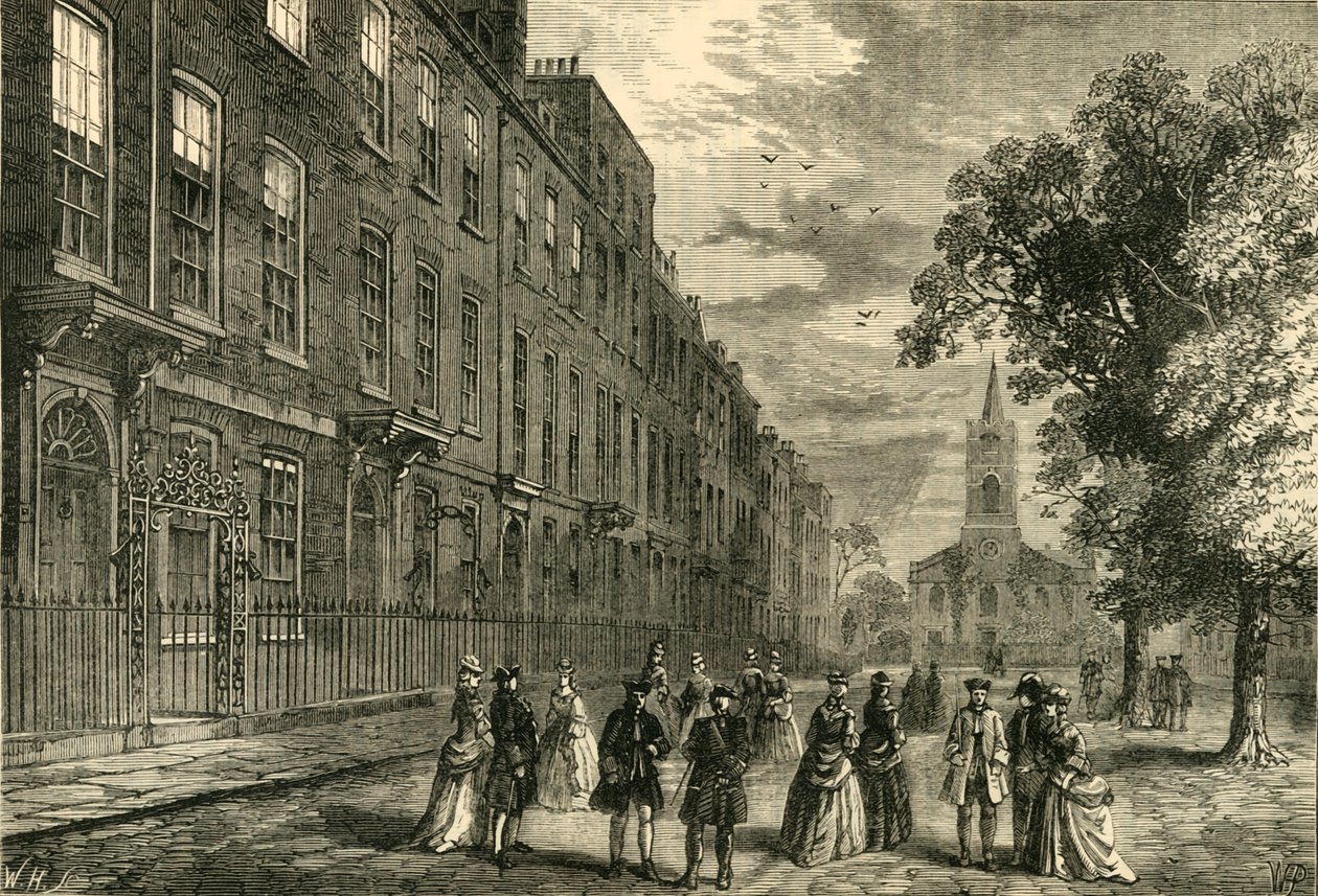 Church Row, Hampstead, in 1750, ca. 1876 door Unbekannt