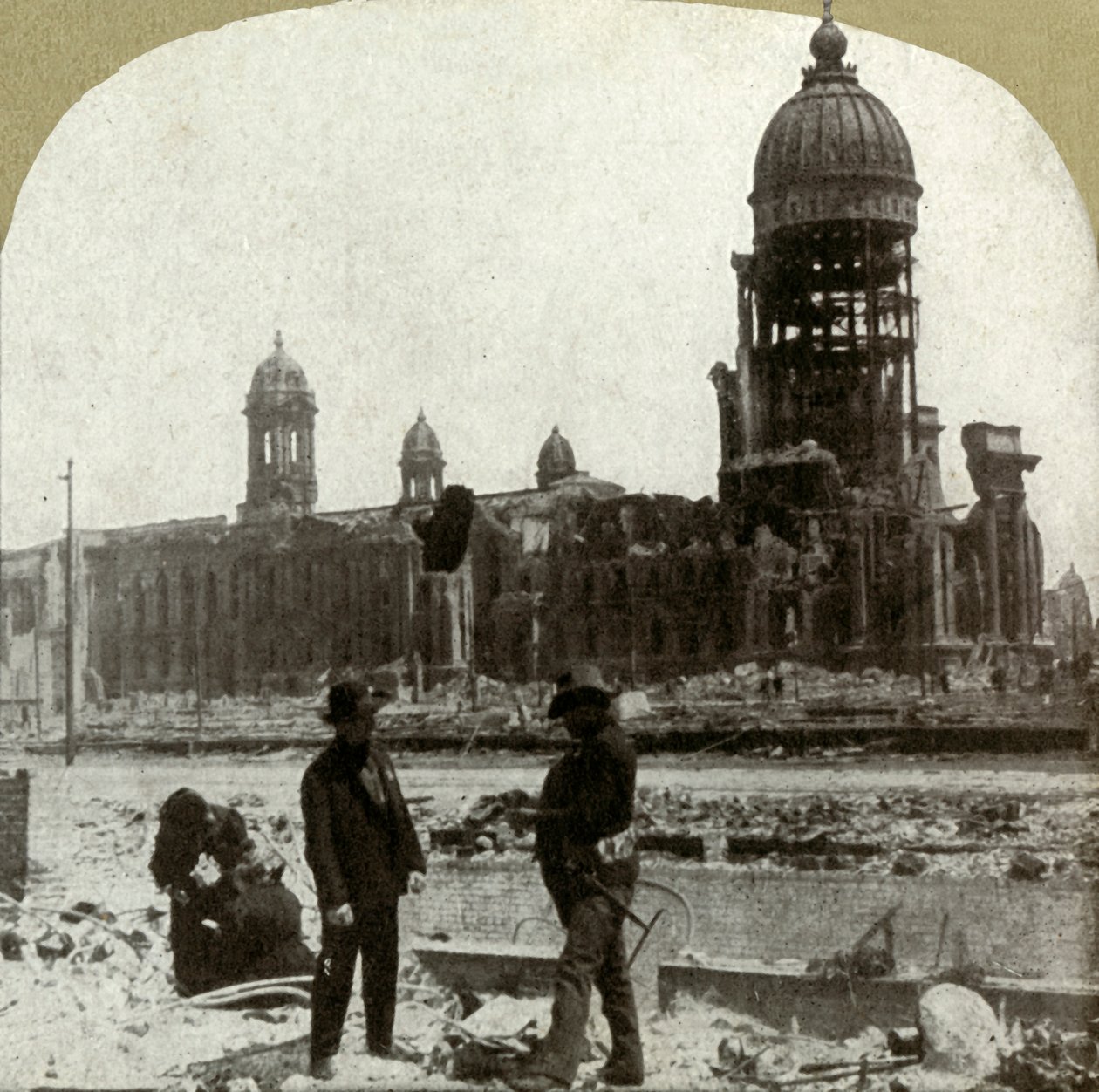 Stadhuis vanaf McAllister St. kijkend naar het noordoosten, 1906 door Unbekannt