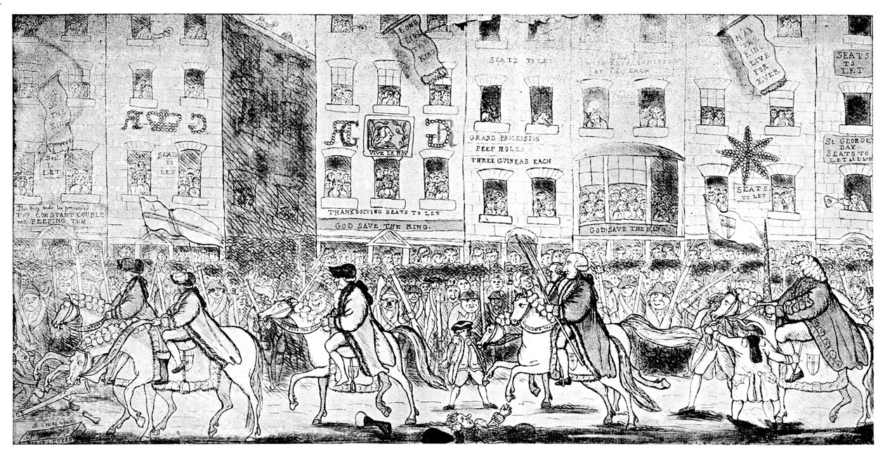 Stadsruiters of Processie naar St. Pauls, 1789 door Unbekannt