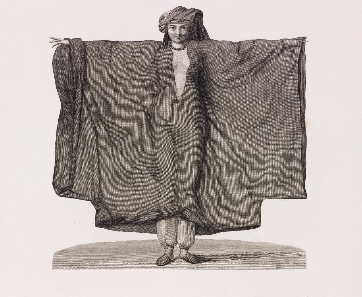 Illustratie van een vrouw in een rode zijden jurk (detail) door Unbekannt