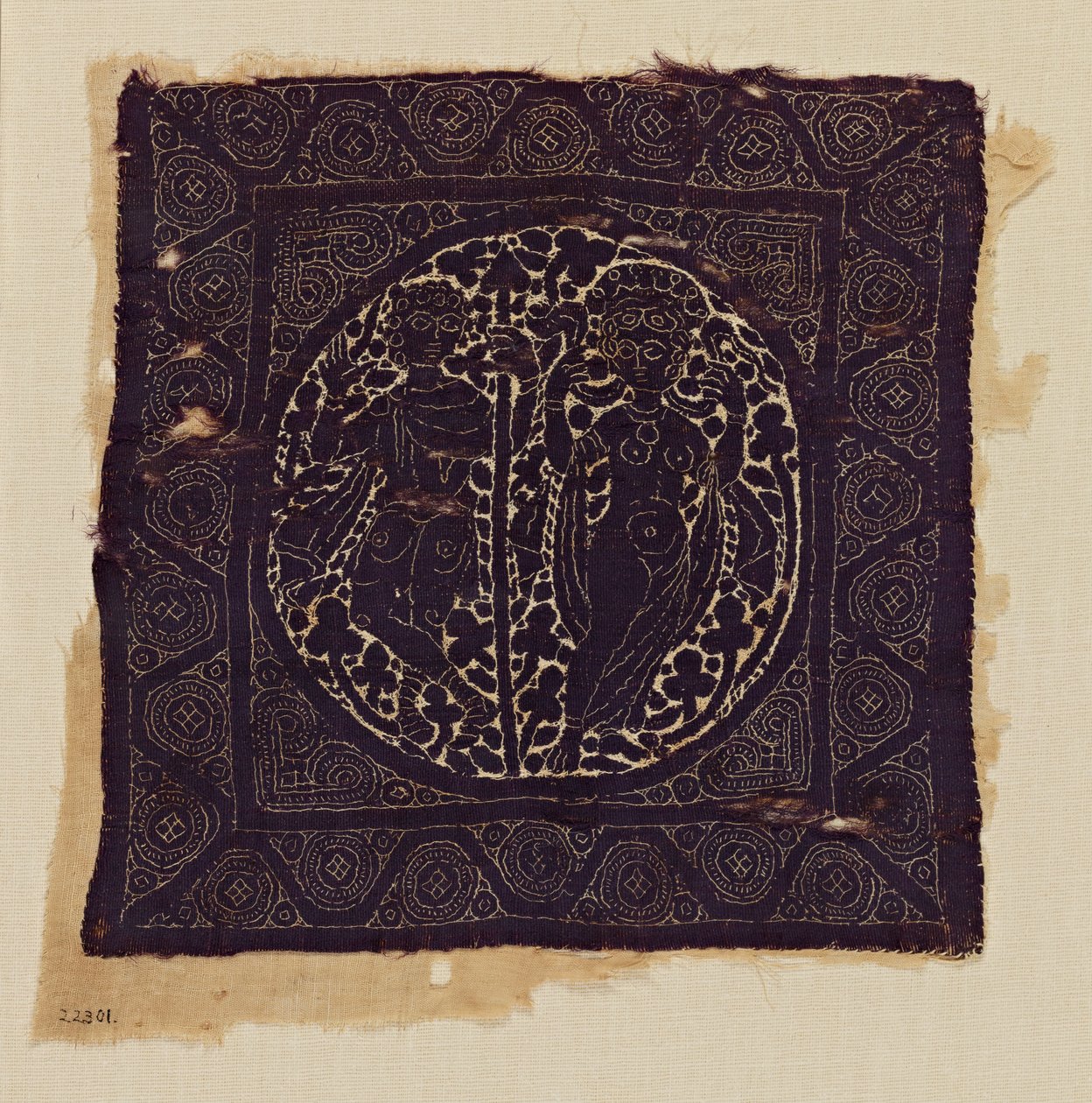 Stof fragment met Venus en Aeneas door Unbekannt