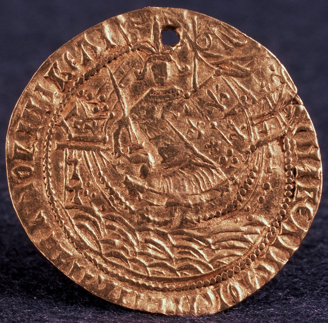 Munt Korabelnik van Tsaar Ivan III Keerzijde: Heerser op zijn schip, 1471-1490 door Unbekannt