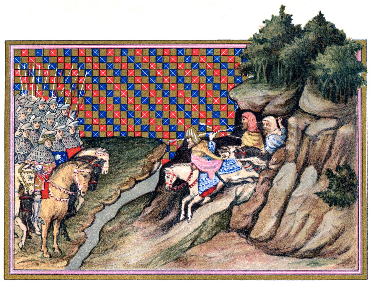 Conferentie van de graaf van Gloucester en een Ierse hoofdman, campagne van Richard II in Ierland, 1399, 18 door Unbekannt