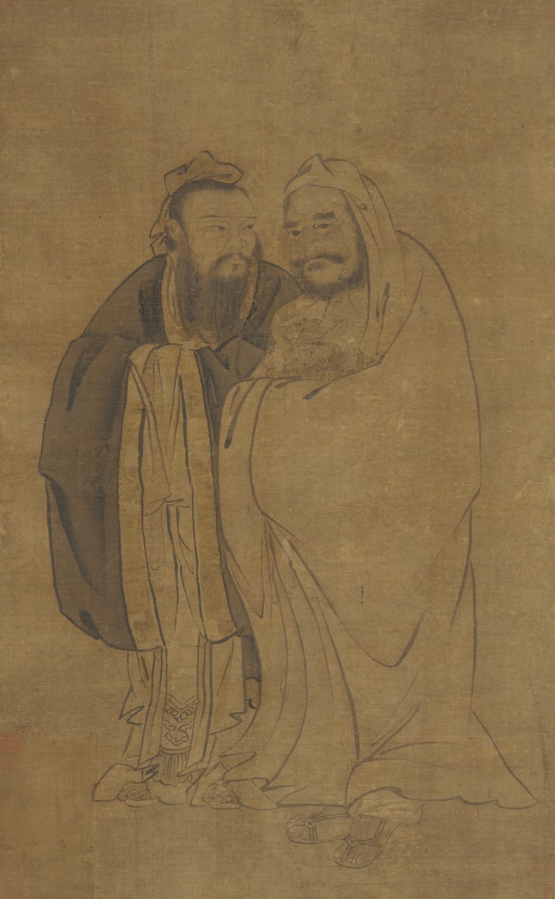 Confucius en Boeddha die een Qilin Wiegen, Ming-dynastie, 15e eeuw door Unbekannt