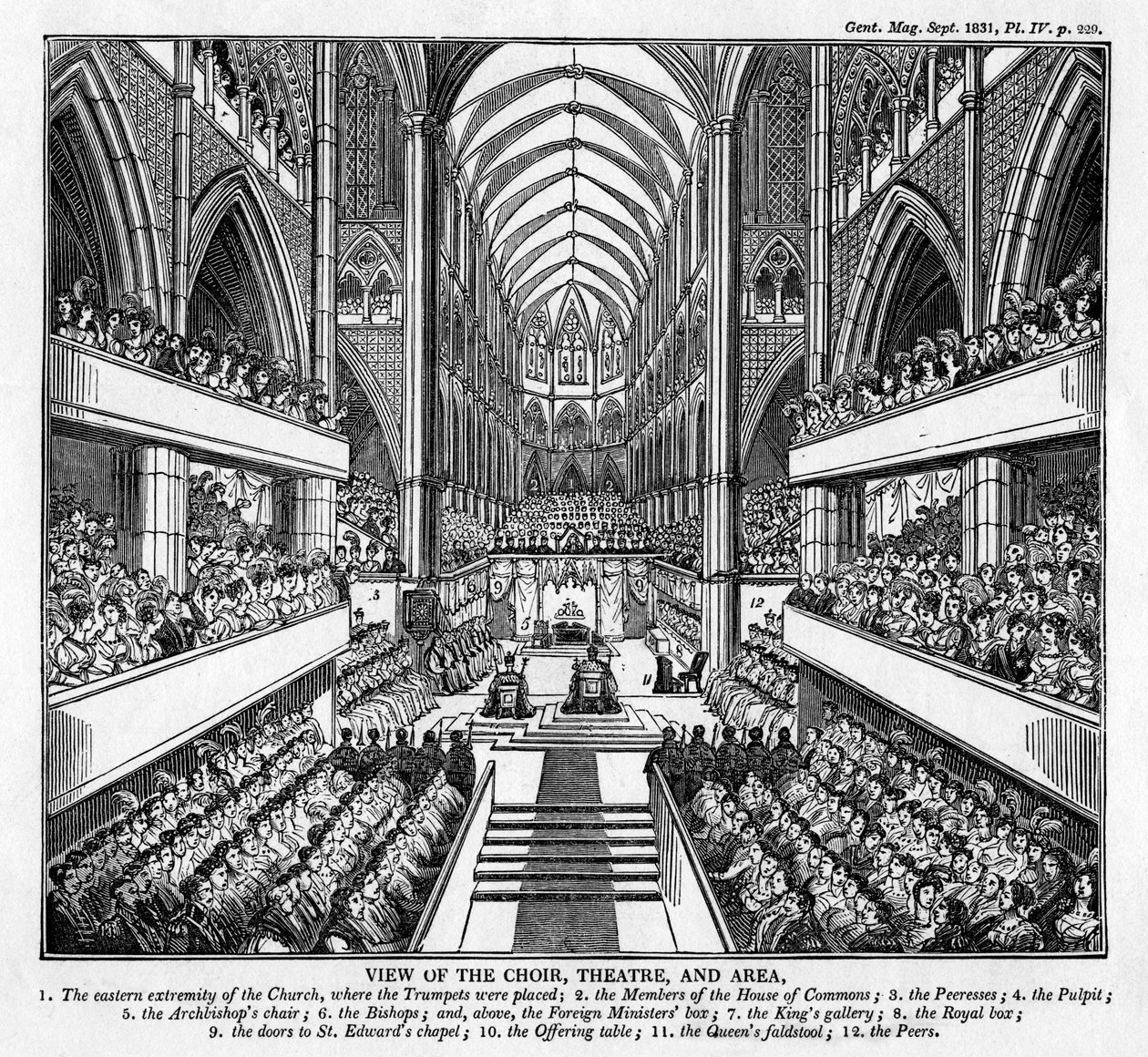 Kroning van Koning Willem IV en Koningin Adelaide, Westminster Abbey, Londen, 1831 door Unbekannt