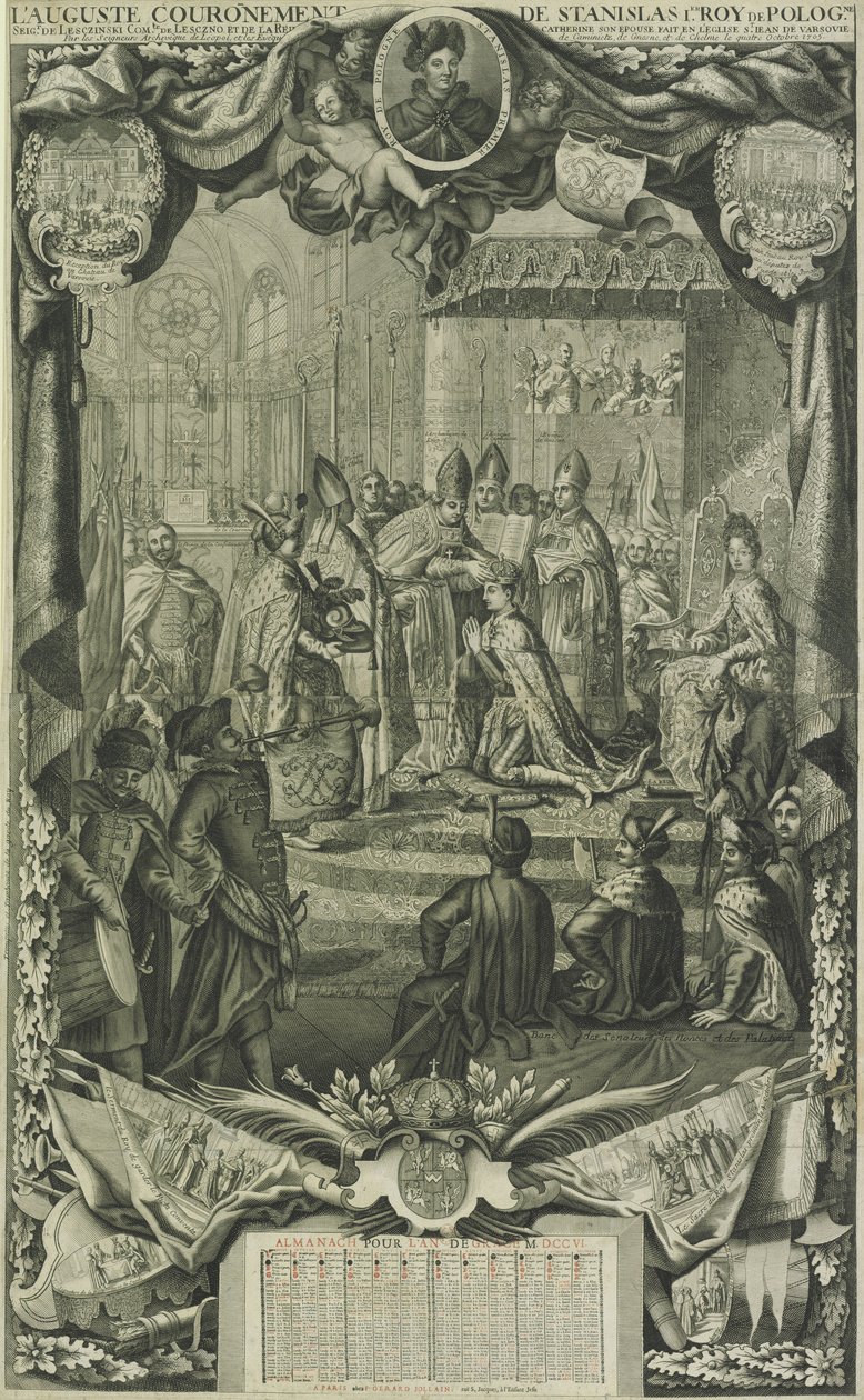 Kroning van Stanislaw I Leszczynski in 1705, 1706 door Unbekannt