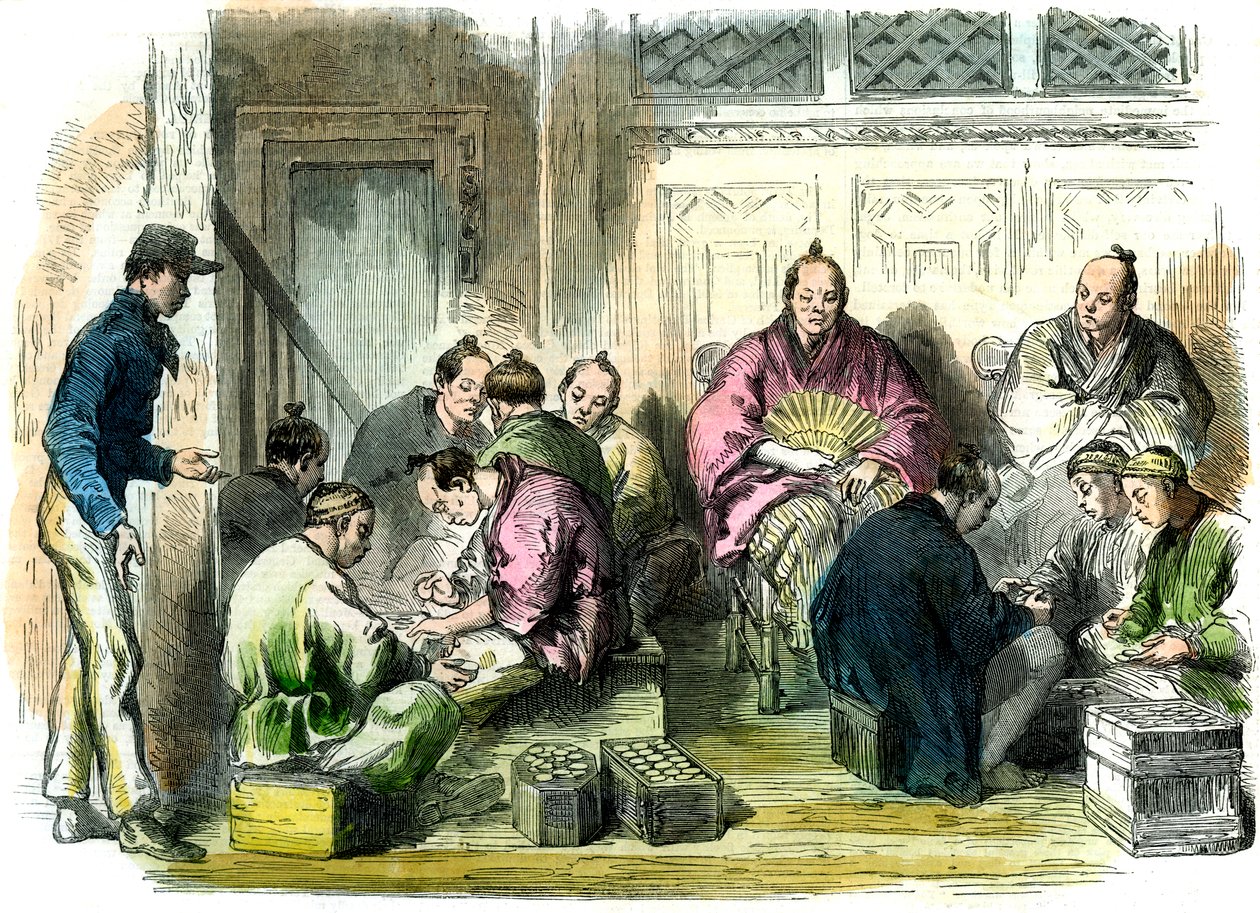 Het Tellen van het Schadeloosstellingsgeld voor de Moord op Mr. Richardson, Japan door Unbekannt