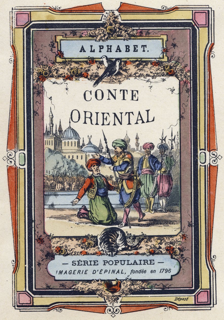 Omslag van het Alfabet van het Oosterse Verhaal. Imaging van Epinal, circa 1890. Populaire serie. door Unbekannt