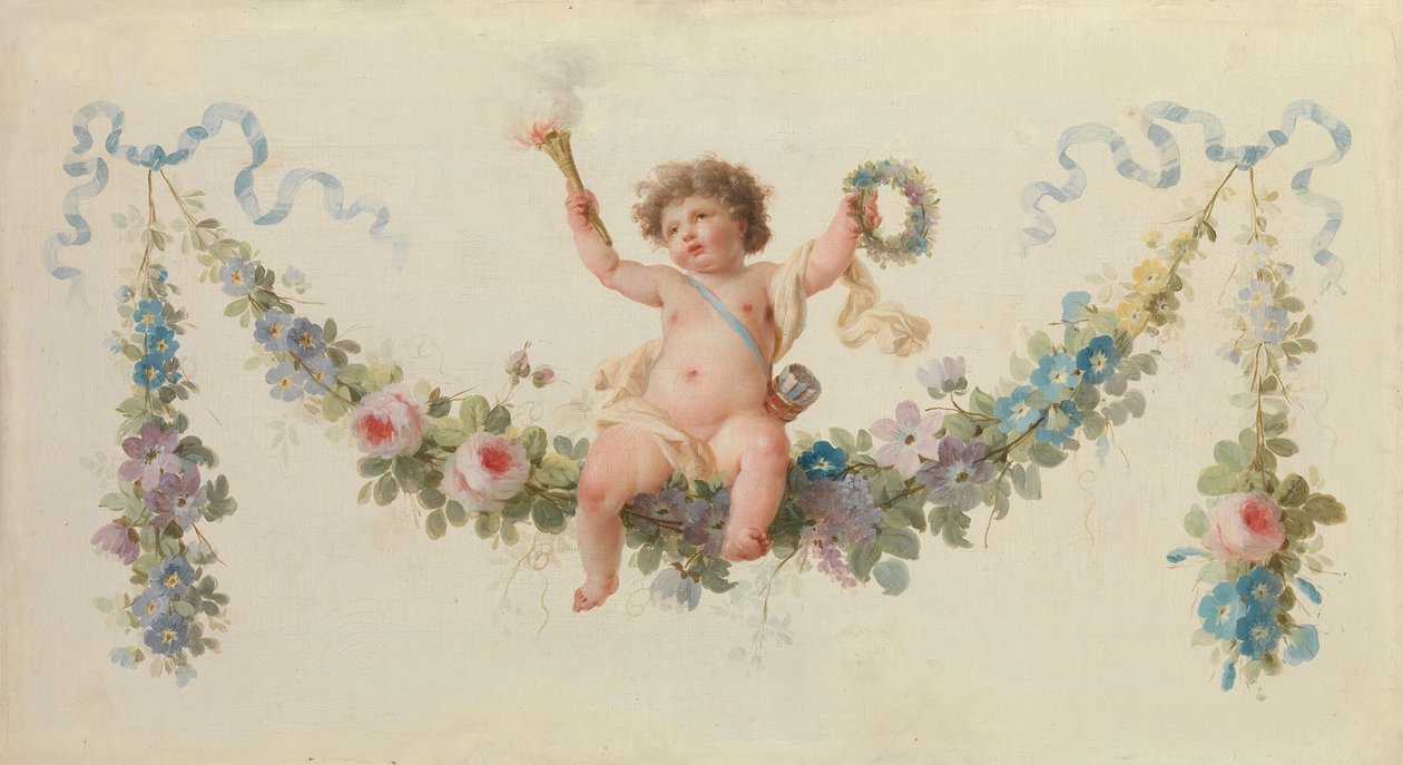 Cupido zittend op een slinger, 1770-90 door Unbekannt