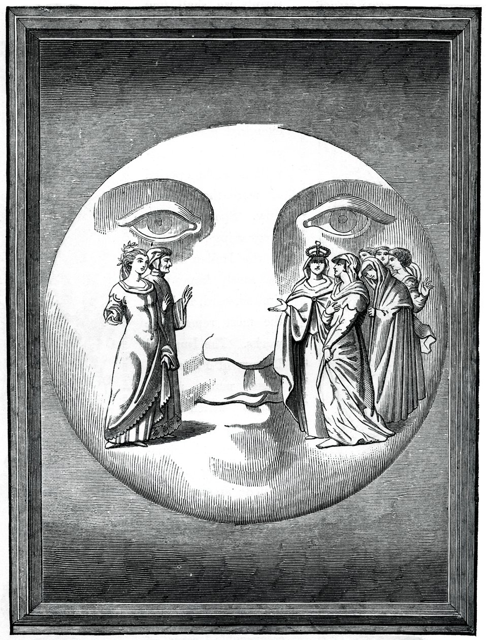 Dante en Beatrice getransporteerd naar de maan, 16e eeuw 1870 door Unbekannt