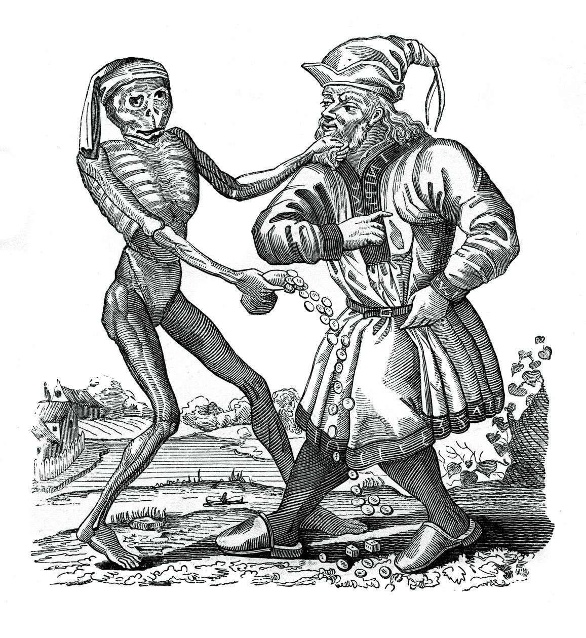 De dood en de Jood, een episode uit de Dodendans, 1441, 1870 door Unbekannt