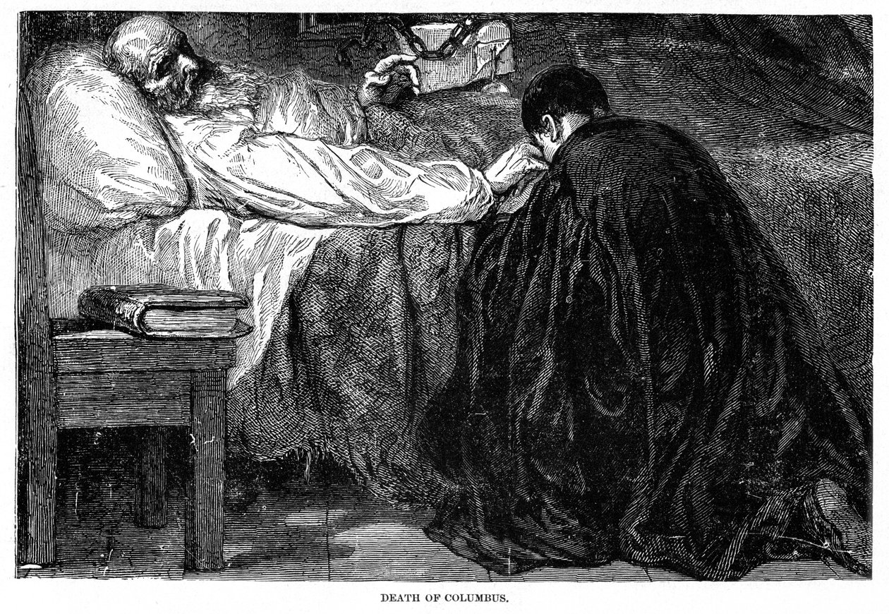 De dood van Christoffel Columbus, 1506, 1872 door Unbekannt