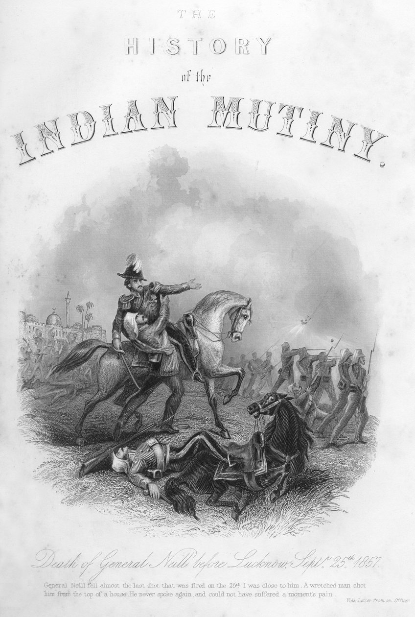 Dood van generaal Neill voor Lucknow, 25 september 1857, ca. 1860 door Unbekannt
