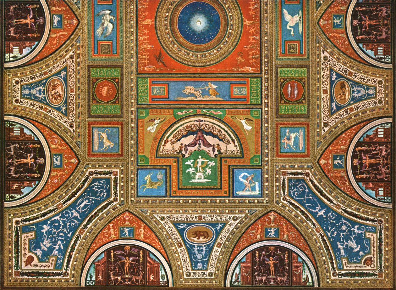 Decoratie in de Borgia-appartementen, Apostolisch Paleis, het Vaticaan, Rome, Italië, 1928 door Unbekannt