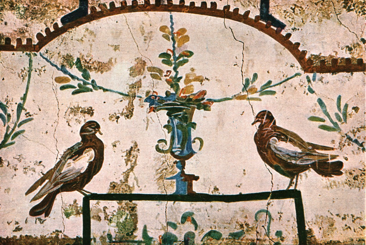 Decoratie in de catacomben van Praetextatus aan de Via Appia, Rome, Italië, 1928 door Unbekannt