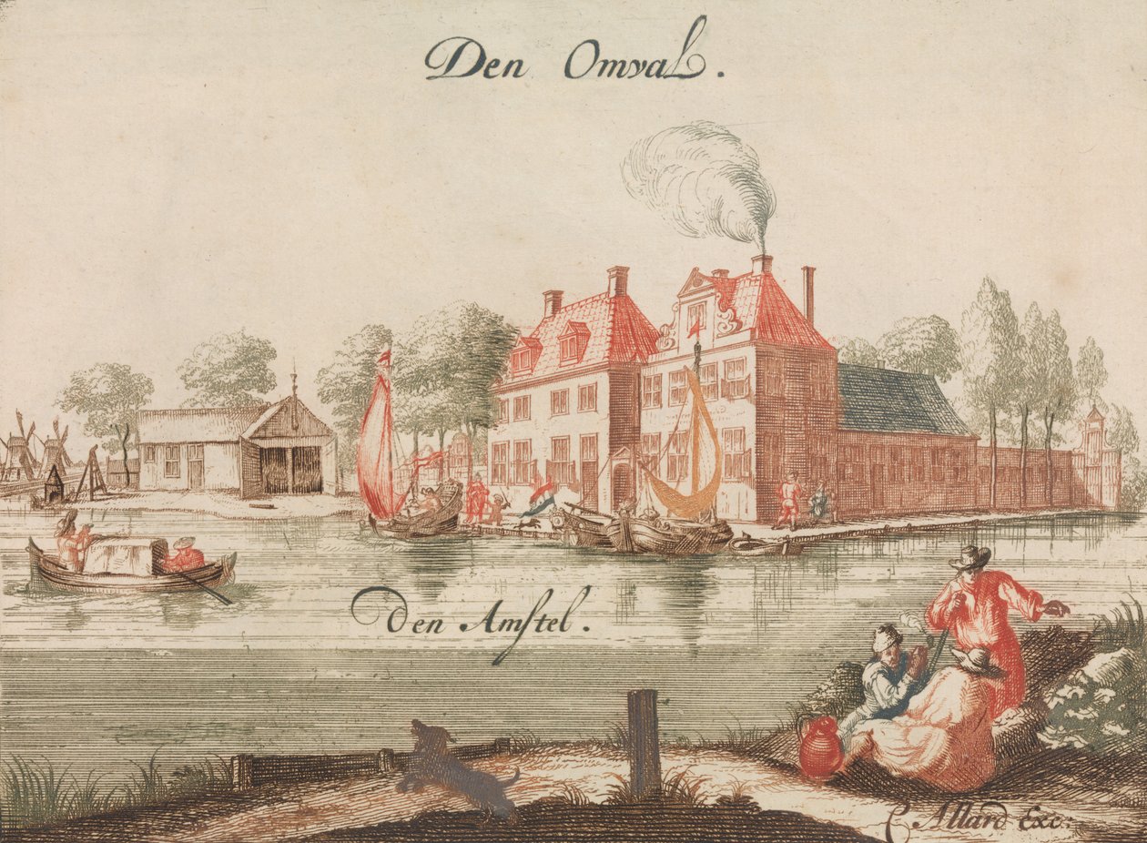 Den Omval, den Amstel, in: Tooneel Der Voornaamste Nederlands Huizen, En Lust Hoven, Naar..., n.d. door Unbekannt