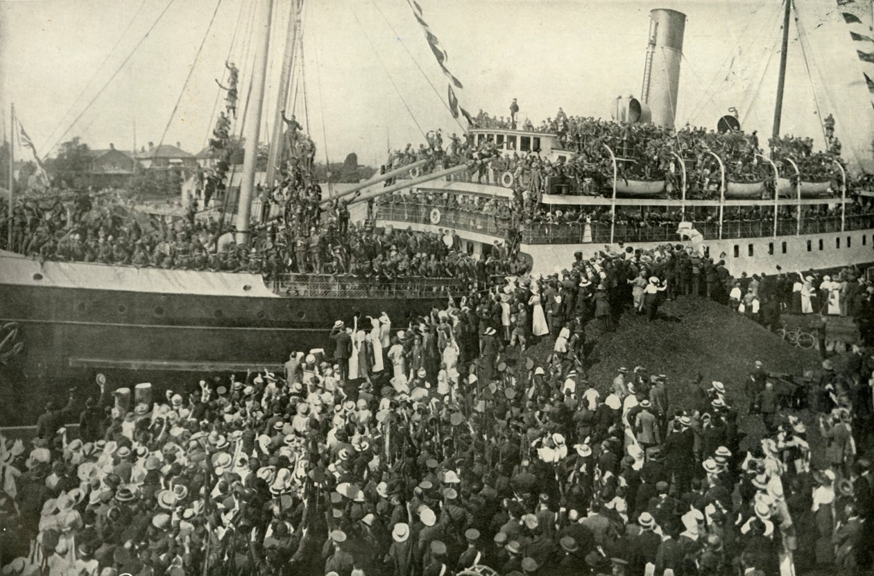 Vertrek van het Victoriaanse B.C. contingent, c1914, 1919 door Unbekannt