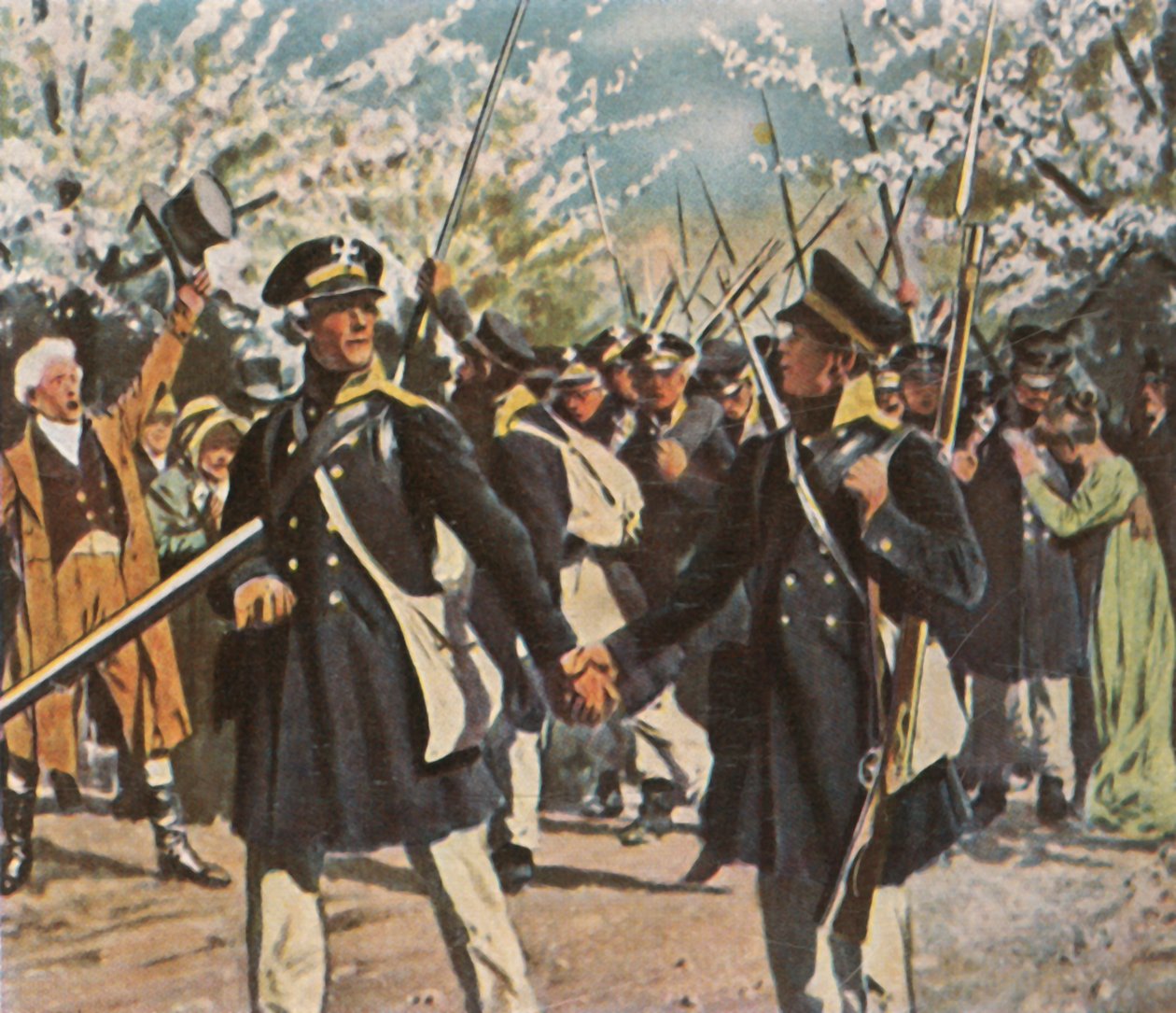 Vertrek van het leger in de strijd voor onafhankelijkheid, lente 1813, 1936 door Unbekannt