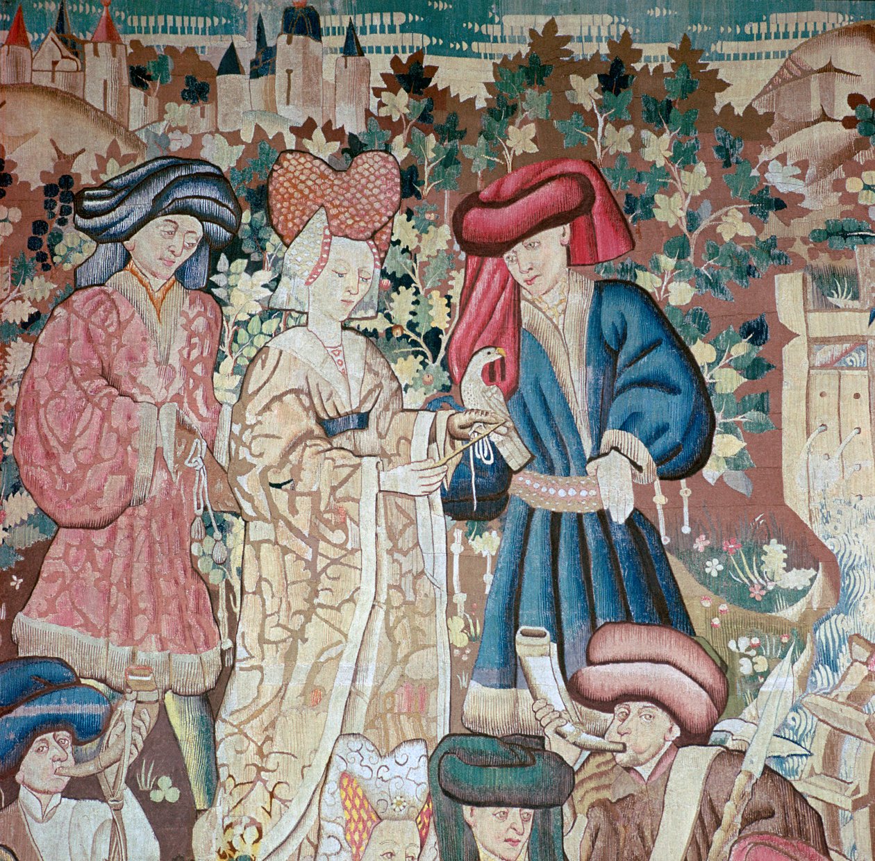 Detail van de Devonshire Jacht Tapijten, 15e eeuw door Unbekannt