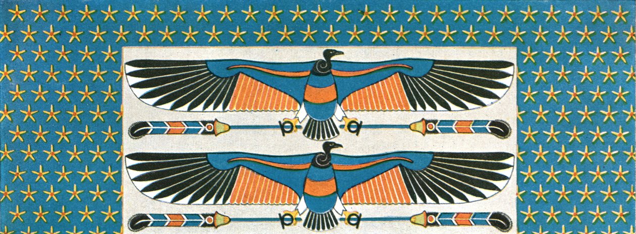 Detail van plafondschildering in het graf van Bekenranef in Sakkara, Egypte door Unbekannt