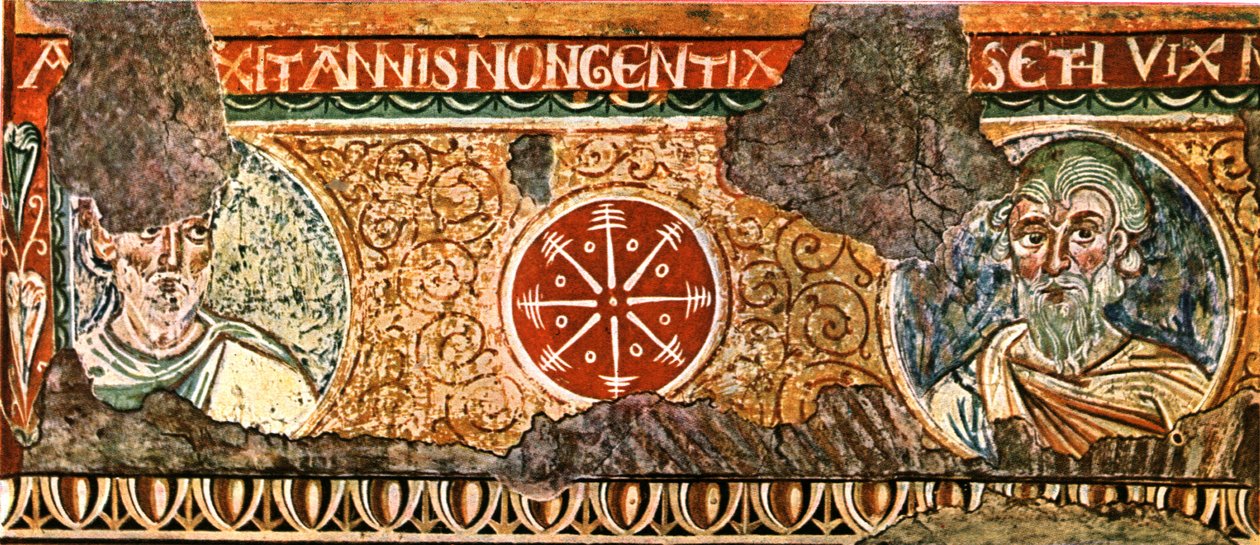 Detail van fries van de Basiliek van het Heilig Kruis, Rome, Italië, 1928 door Unbekannt