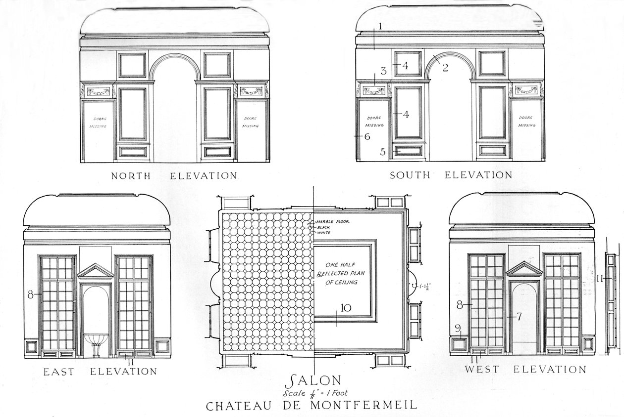 Details van de salons, Chateau de Montfermeil, Parijs, 1924 door Unbekannt