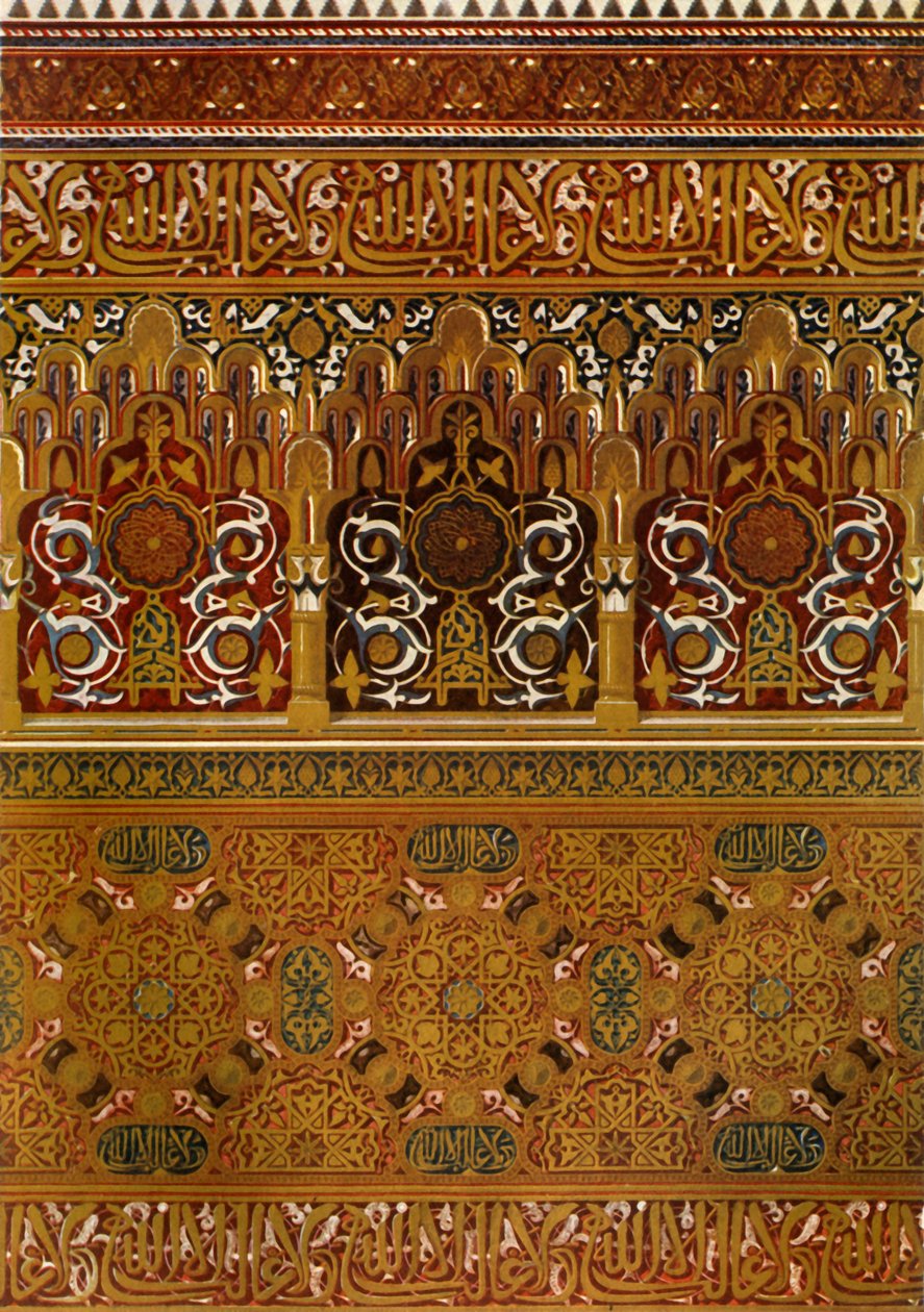 Details van het bovenste deel van het Lindarajas Balkon, 1907 door Unbekannt