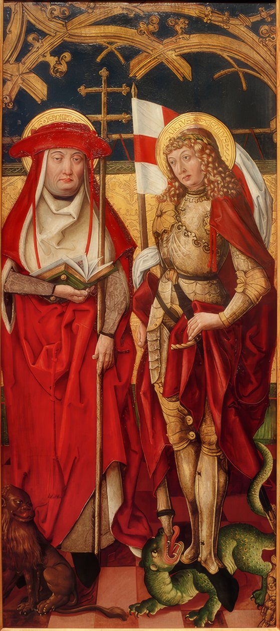 De heiligen Hiëronymus en Georg door Unbekannt