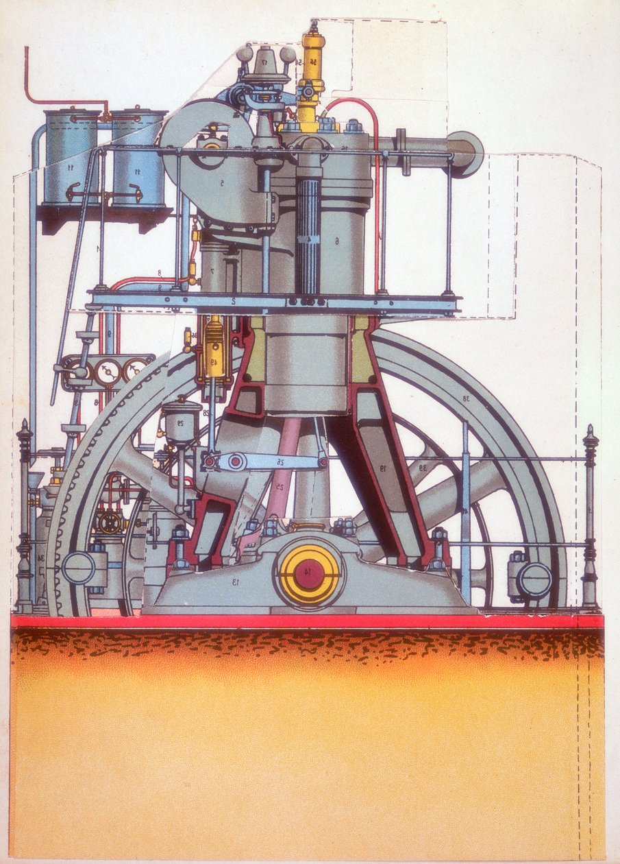 Dieselmotor: verbrandingsmotor uitgevonden door Rudolph Diesel in 1897 ca. 1910 door Unbekannt