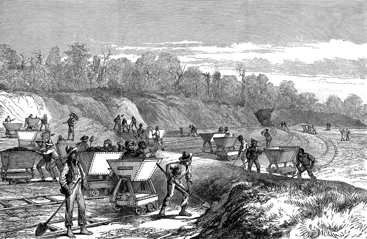 Graven van het Panamakanaal, 1888 door Unbekannt