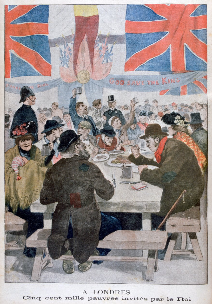 Diner voor de armen ter viering van de kroning van Koning Edward VII, Londen, 1902 door Unbekannt