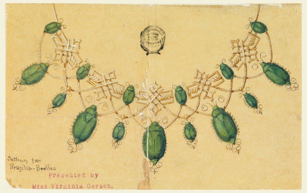 Tekening, Ontwerp voor Ketting met Braziliaanse Kevers door Unbekannt